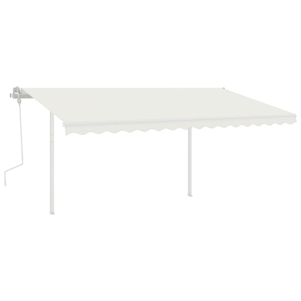 Vidaxl Luifel se puede extender manualmente con LED 4x3 M Cream -Colored