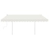 Vidaxl Luifel se puede extender manualmente con LED 4x3 M Cream -Colored
