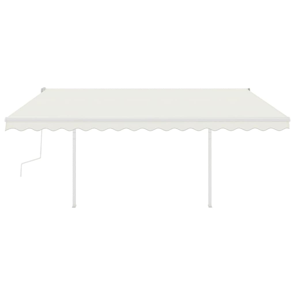 Vidaxl Luifel se puede extender manualmente con LED 4x3 M Cream -Colored