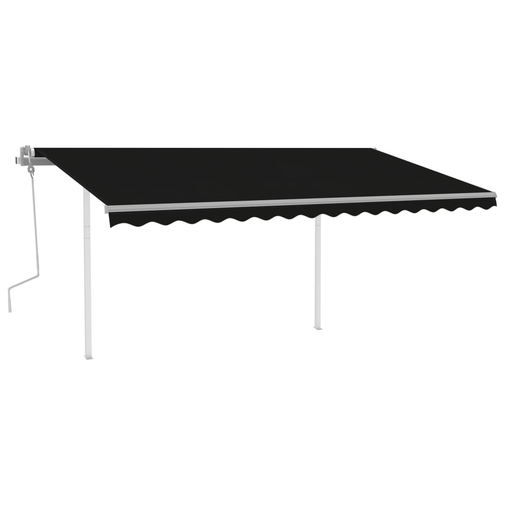 Vidaxl Luifel estendibile manualmente con antracite 4x3 M LED