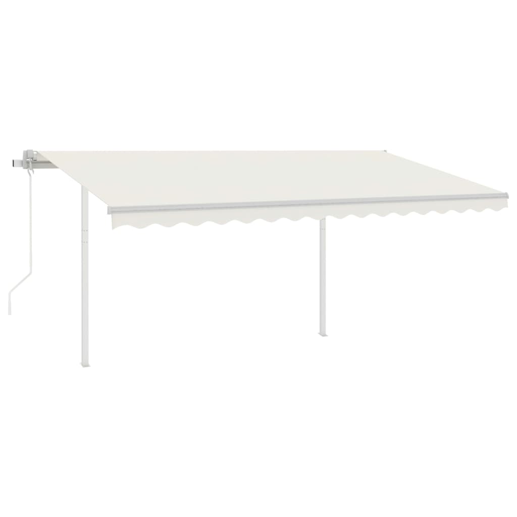 Vidaxl Luifel estendibile automaticamente con pali 4x3 m crema