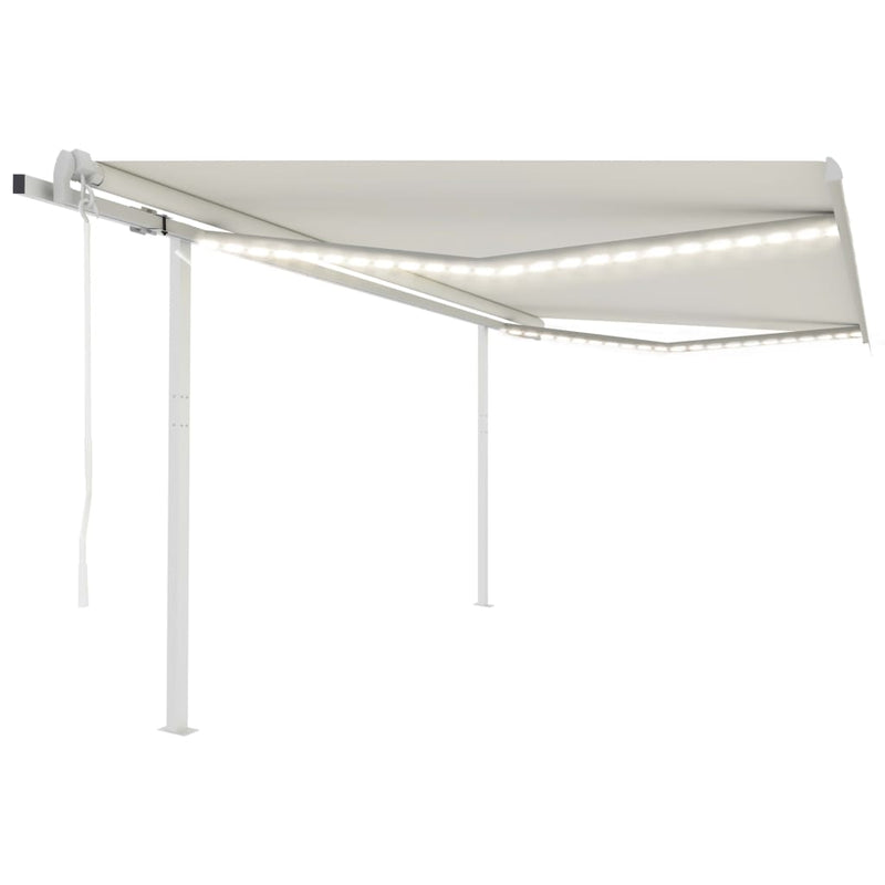 Vidaxl Luifel automatico con LED e Sensore del vento 4x3 m Crema