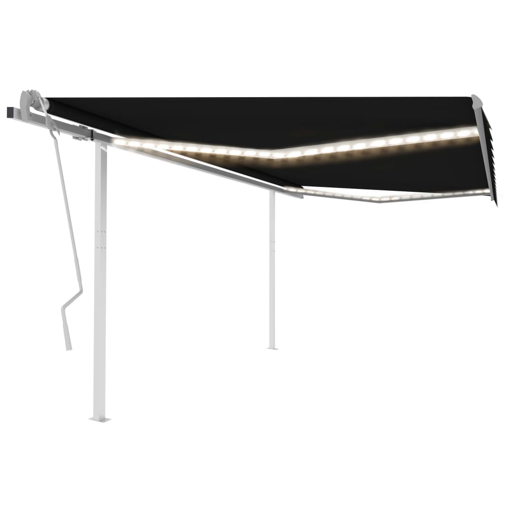 Vidaxl Luifel estendibile manualmente con antracite a LED 4.5x3 M