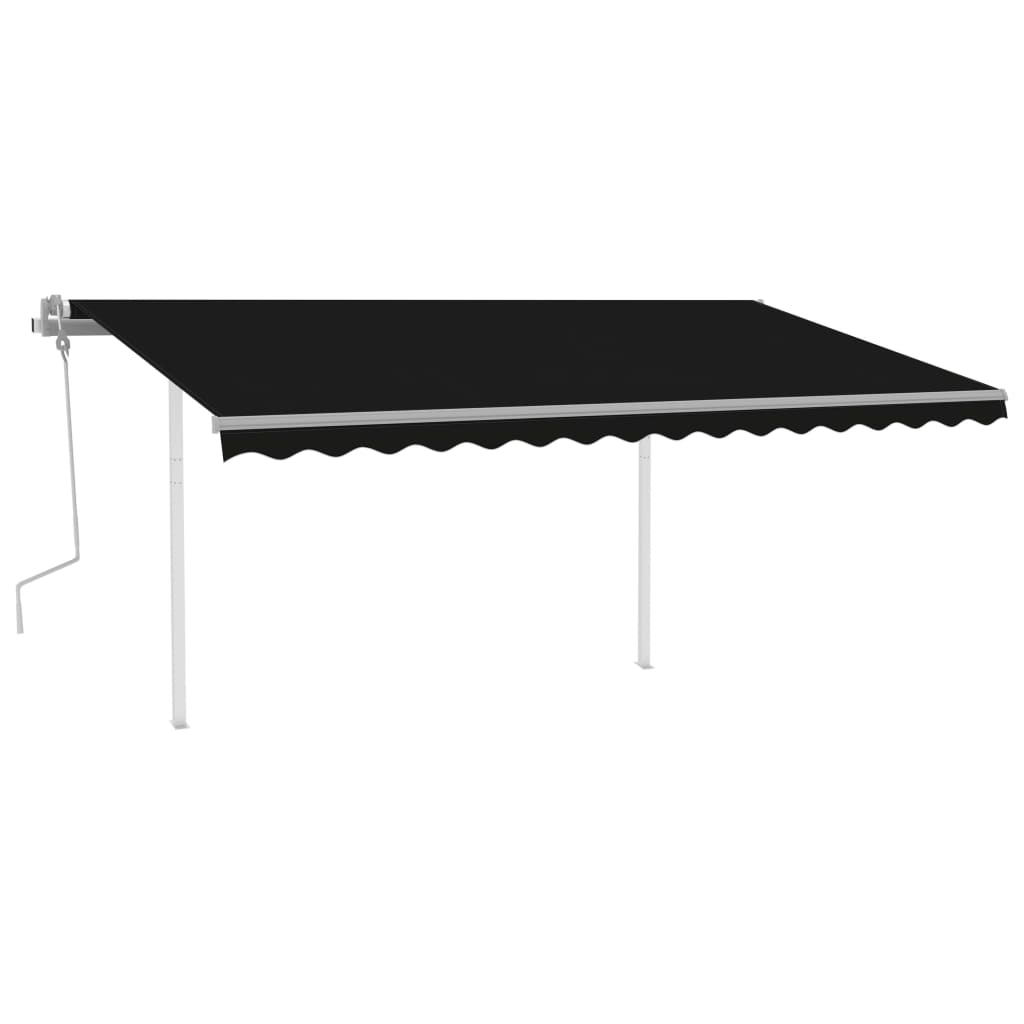 Vidaxl Luifel estendibile manualmente con antracite a LED 4.5x3 M