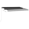 Vidaxl Luifel estendibile automaticamente con post 4,5x3 M Colore antracite
