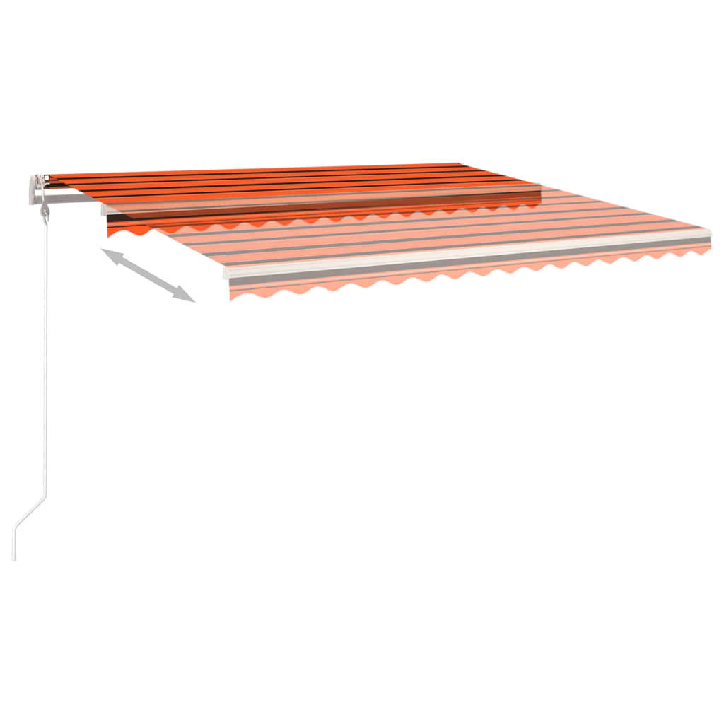 Vidaxl Luifel estendibile automaticamente con post 4,5x3 m arancione marrone