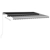 VidaXL Luifel automatisch met LED en windsensor 4,5x3 m antracietkleur