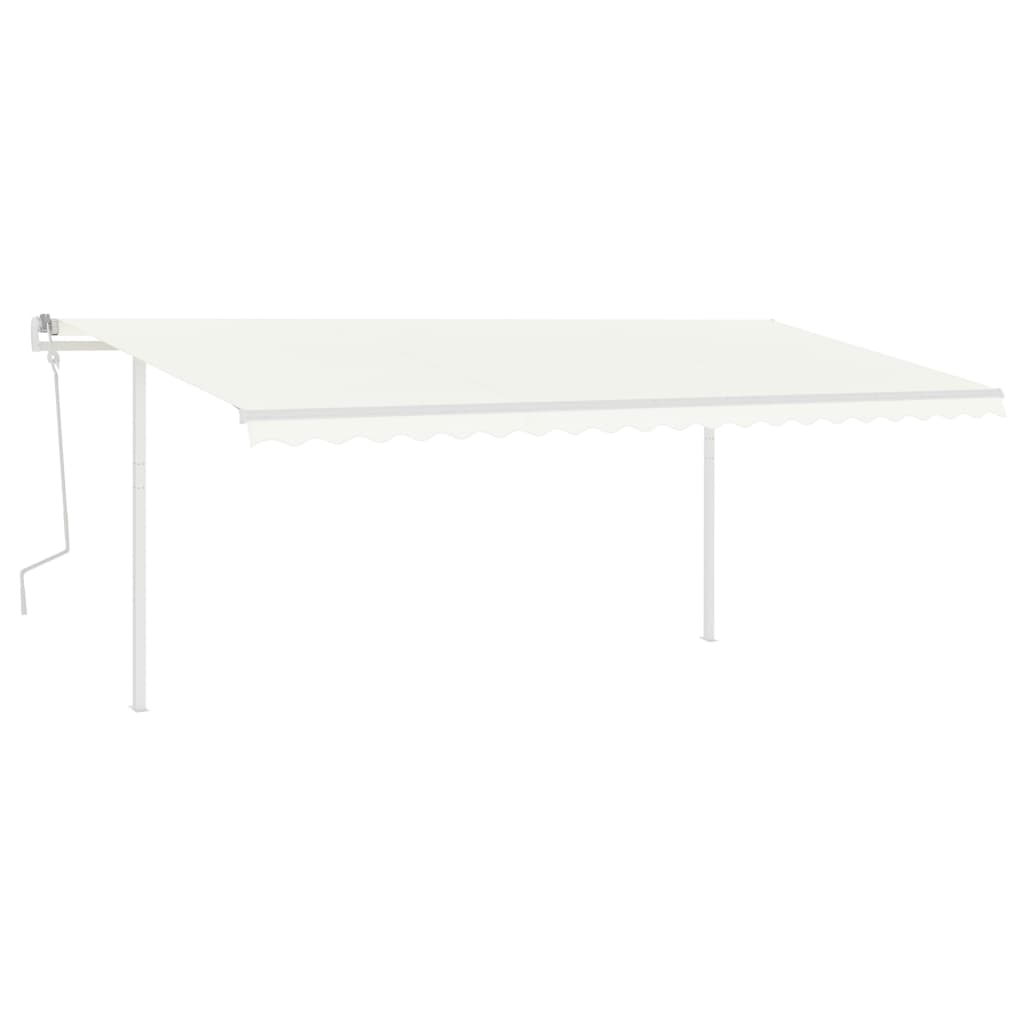 Vidaxl Luifel se puede extender manualmente con LED 5x3 M Cream -Colored