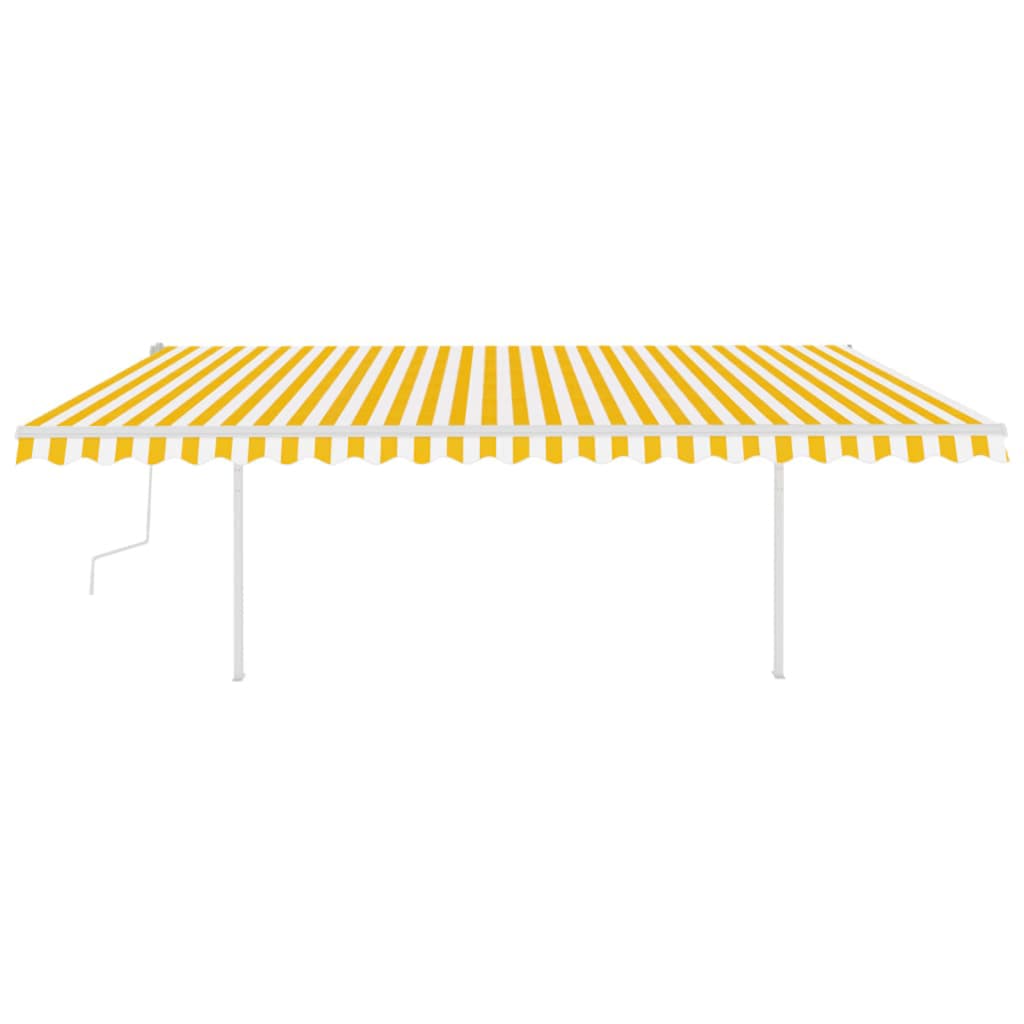 Vidaxl Luifel se puede extender manualmente con LED 5x3 m amarillo y blanco
