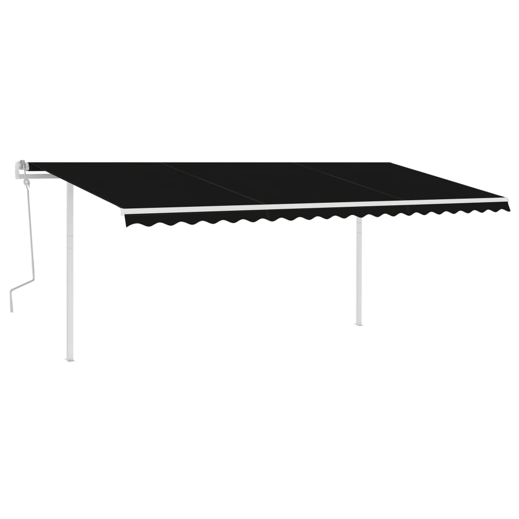 Vidaxl Luifel estendibile manualmente con antracite LED 5x3 M