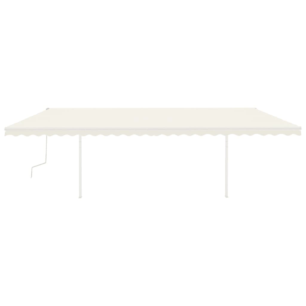 Vidaxl Luifel se puede extender manualmente con LED 6x3 M Cream -Colored