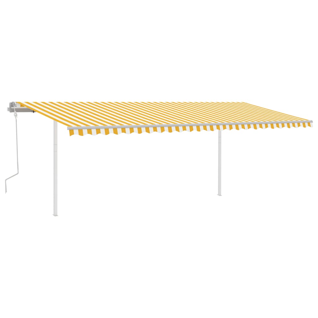Vidaxl Luifel se puede extender manualmente con LED 6x3 m amarillo y blanco