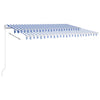 VidaXL Luifel automatisch met LED en windsensor 4x3,5 m blauw en wit