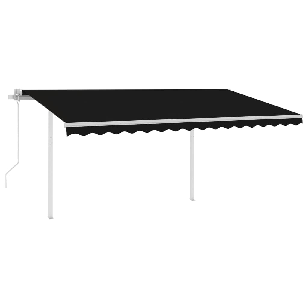 Vidaxl Luifel automático con sensor de LED y viento 4x3.5 m antracita