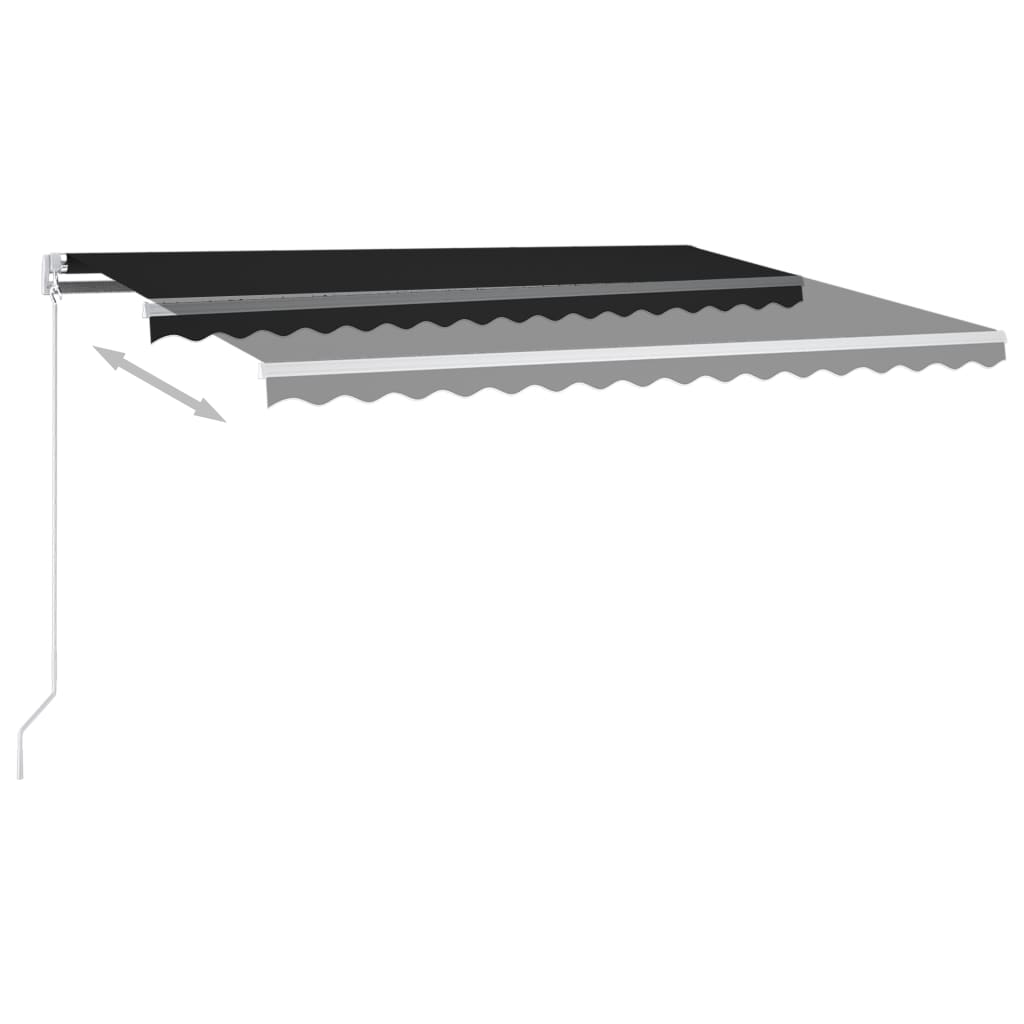 Vidaxl Luifel automático con sensor de LED y viento 4x3.5 m antracita