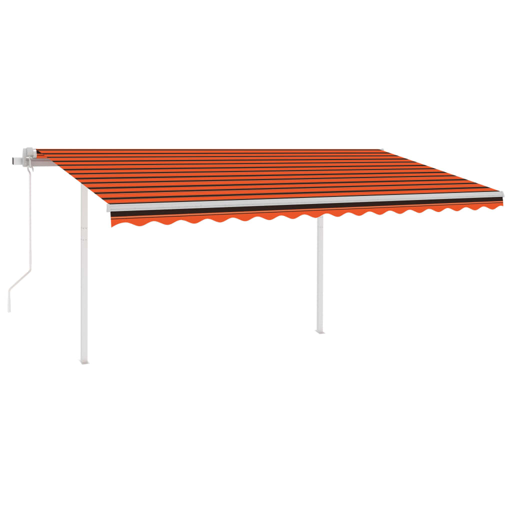 VidaXL Luifel automatisch met LED en windsensor 4x3,5 m oranje bruin