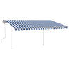 Vidaxl Luifel estendibile manualmente con LED 4.5x3,5 m blu e bianco