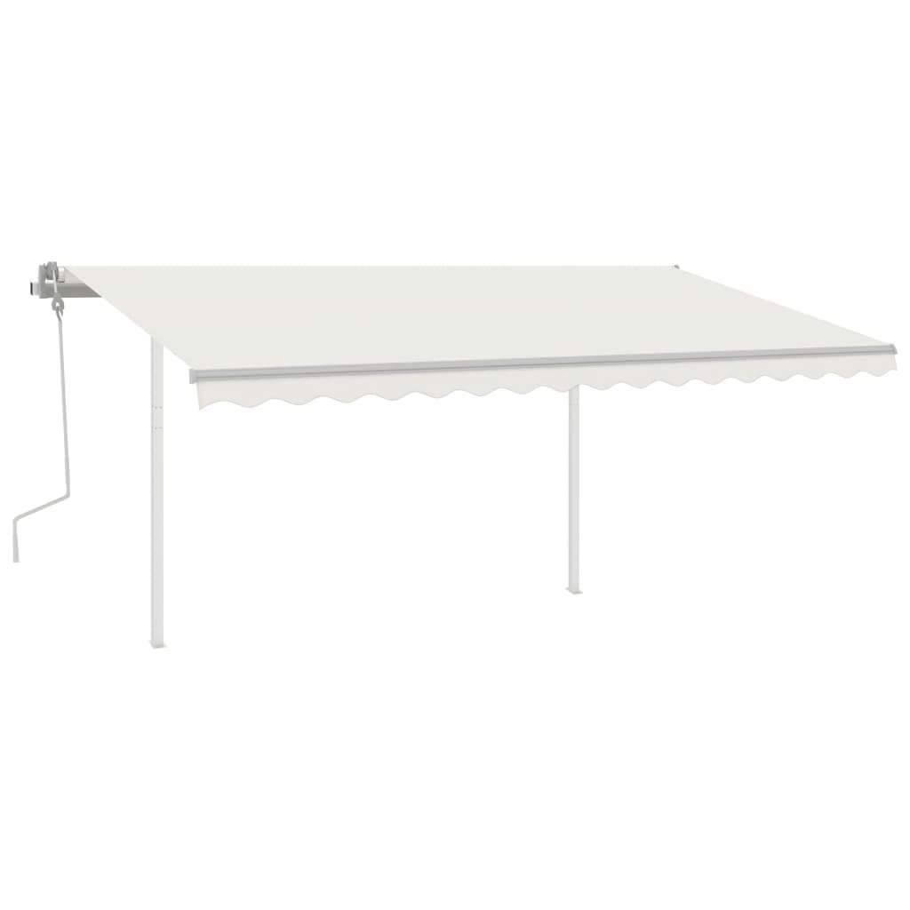 Vidaxl Luifel estendibile manualmente con Crema a LED 4.5x3,5 m