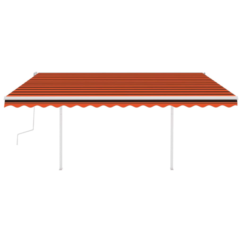 Vidaxl Luifel estendibile manualmente con LED 4.5x3,5 m arancione e marrone