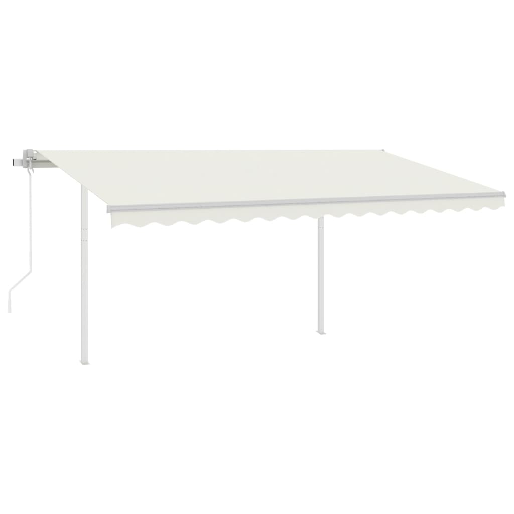 Vidaxl Luifel automatico con LED e sensore del vento 4,5x3,5 m Crema