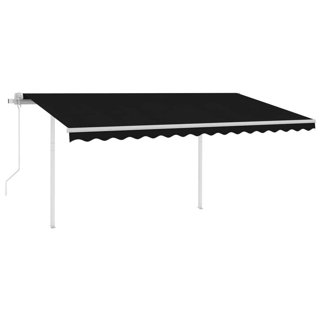 Vidaxl Luifel automatico con LED e sensore del vento 4,5x3,5 M Antracite