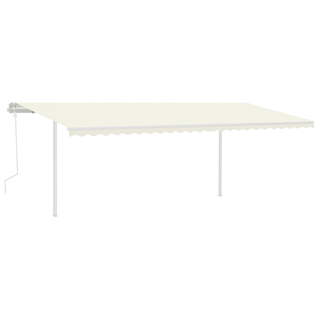 Vidaxl Luifel estendibile manualmente con Crema LED 6x3,5 m
