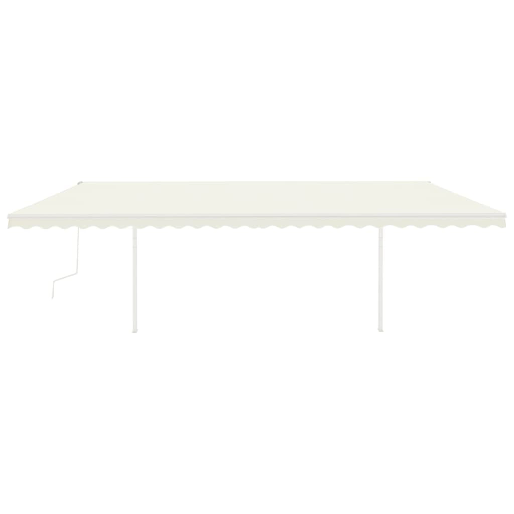 Vidaxl Luifel estendibile manualmente con Crema LED 6x3,5 m