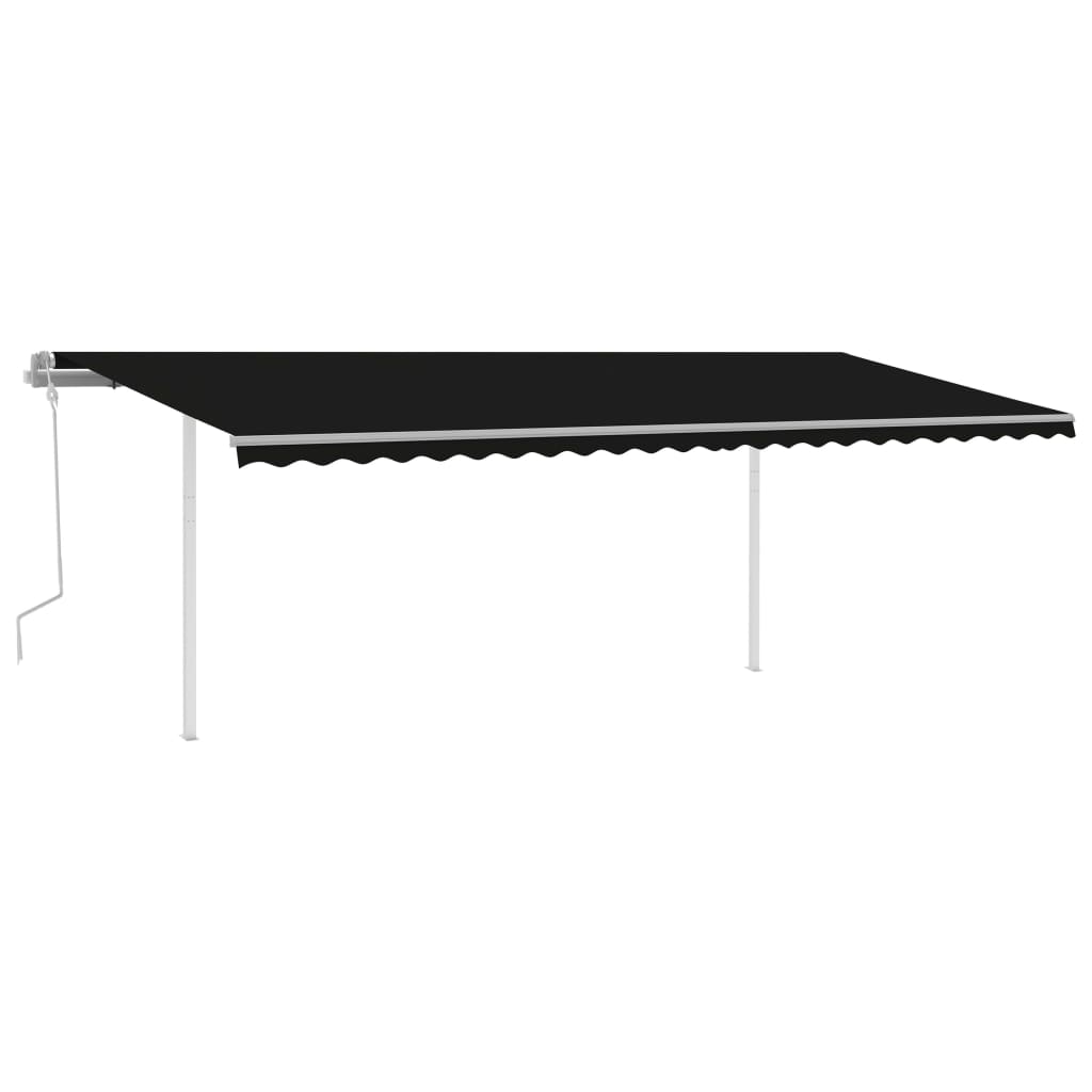 Vidaxl Luifel estendibile manualmente con antracite 6x3,5 M LED