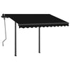 Vidaxl Luifel estendibile manualmente con antracite 3x2,5 M LED