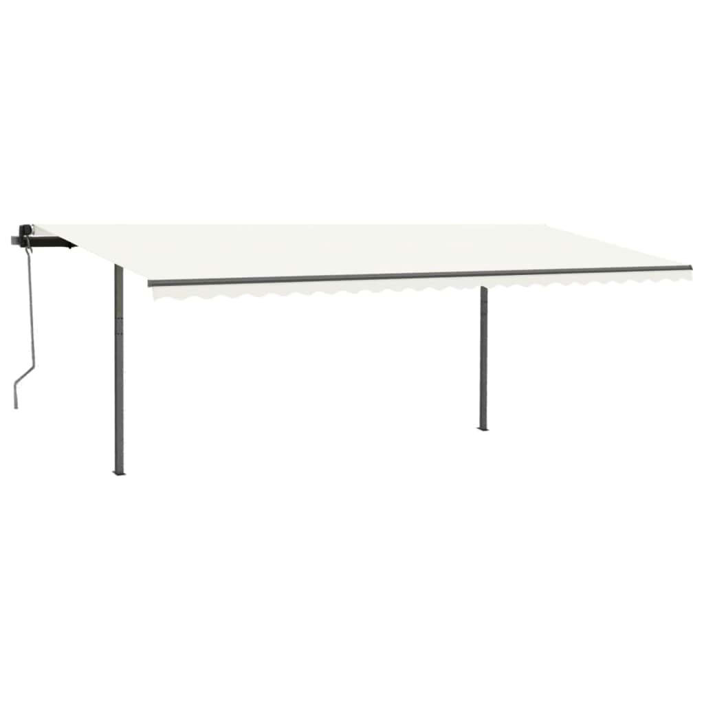 Vidaxl Luifel estendibile manualmente con post 3,5x2,5 m Crema