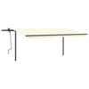 Vidaxl Luifel se puede extender manualmente con LED 5x3 M Cream -Colored