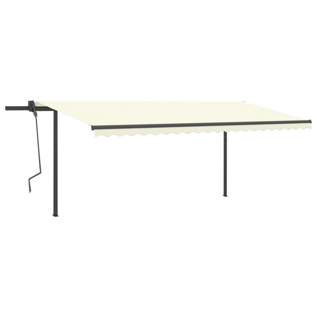Vidaxl Luifel se puede extender manualmente con LED 5x3 M Cream -Colored
