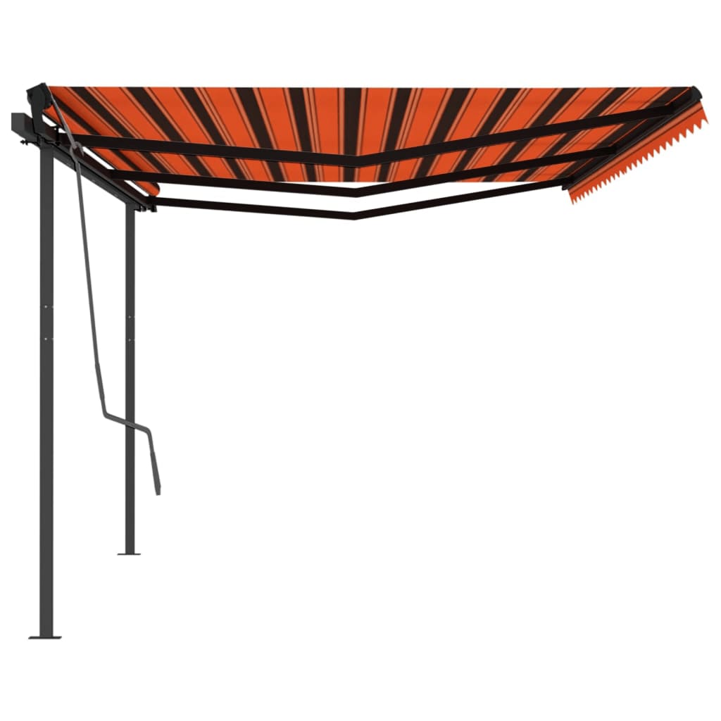 Vidaxl Luifel estendibile automaticamente con pali 6x3 m arancione e marrone