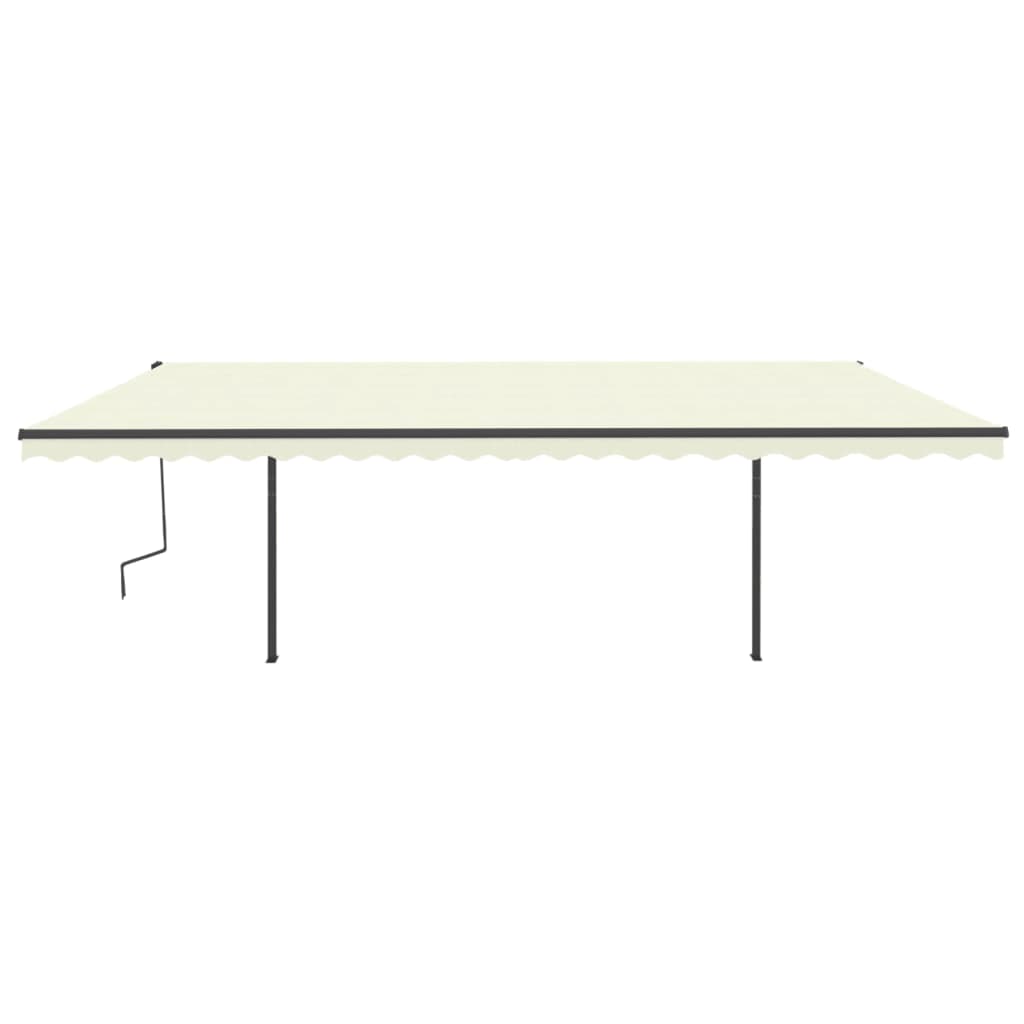 Vidaxl Luifel estendibile manualmente con Crema LED 6x3,5 m