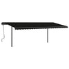 Vidaxl Luifel estendibile manualmente con antracite 6x3,5 M LED