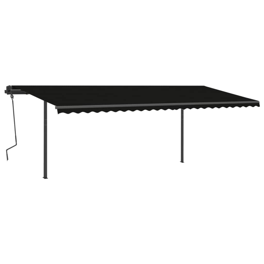 Vidaxl Luifel estendibile manualmente con antracite 6x3,5 M LED