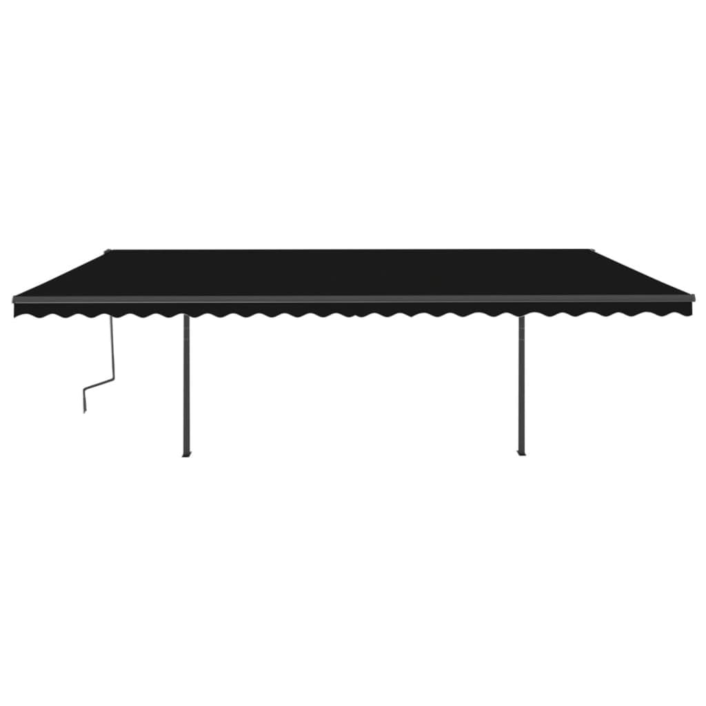 Vidaxl Luifel estendibile manualmente con antracite 6x3,5 M LED