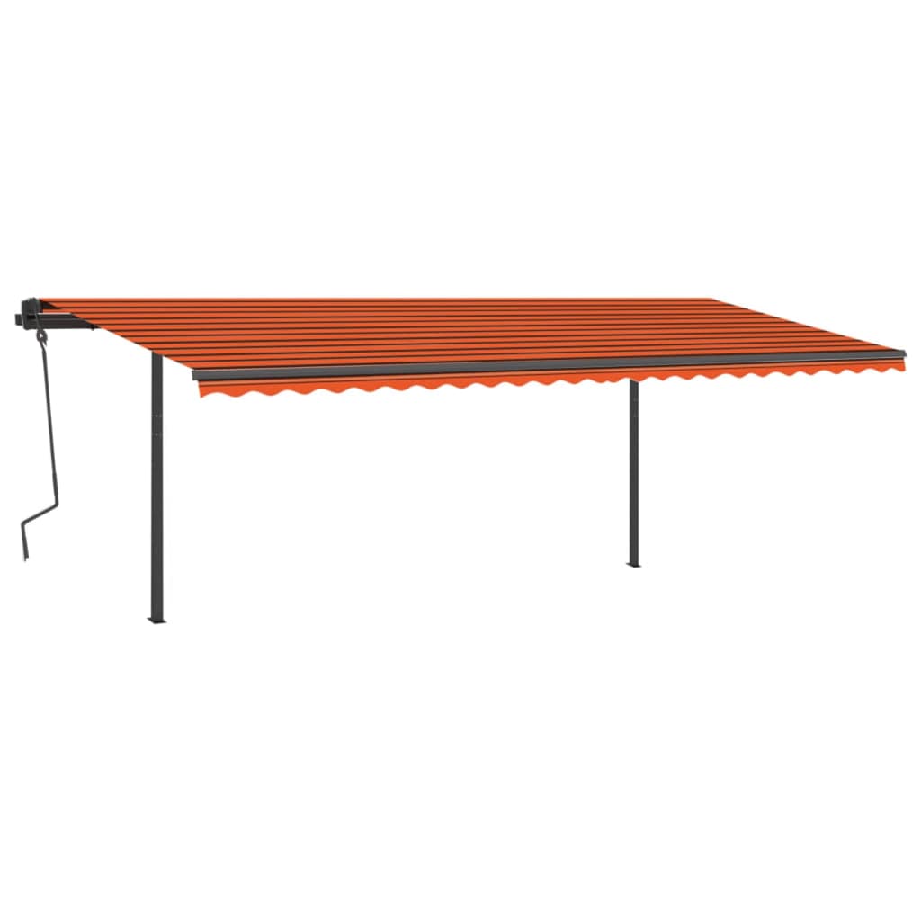 Vidaxl Luifel estendibile automaticamente con post 6x3,5 m arancione marrone