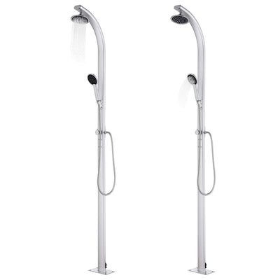 Vidaxl buitendouche met grijze basis 220 cm aluminium
