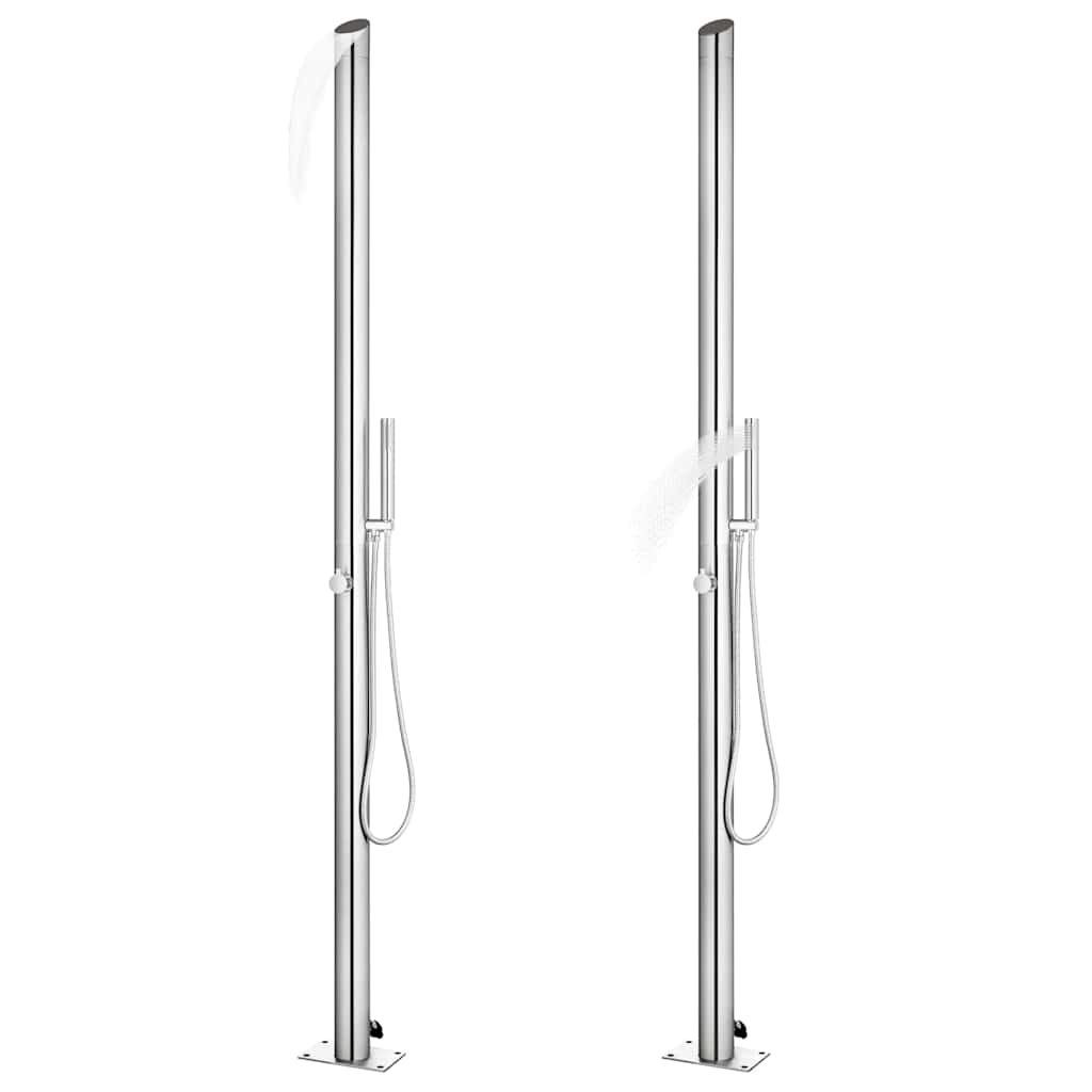 Vidaxl Ducha al aire libre con base marrón 225 cm de acero inoxidable