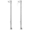 Vidaxl Doccia esterna con base grigia 220 cm in acciaio inossidabile