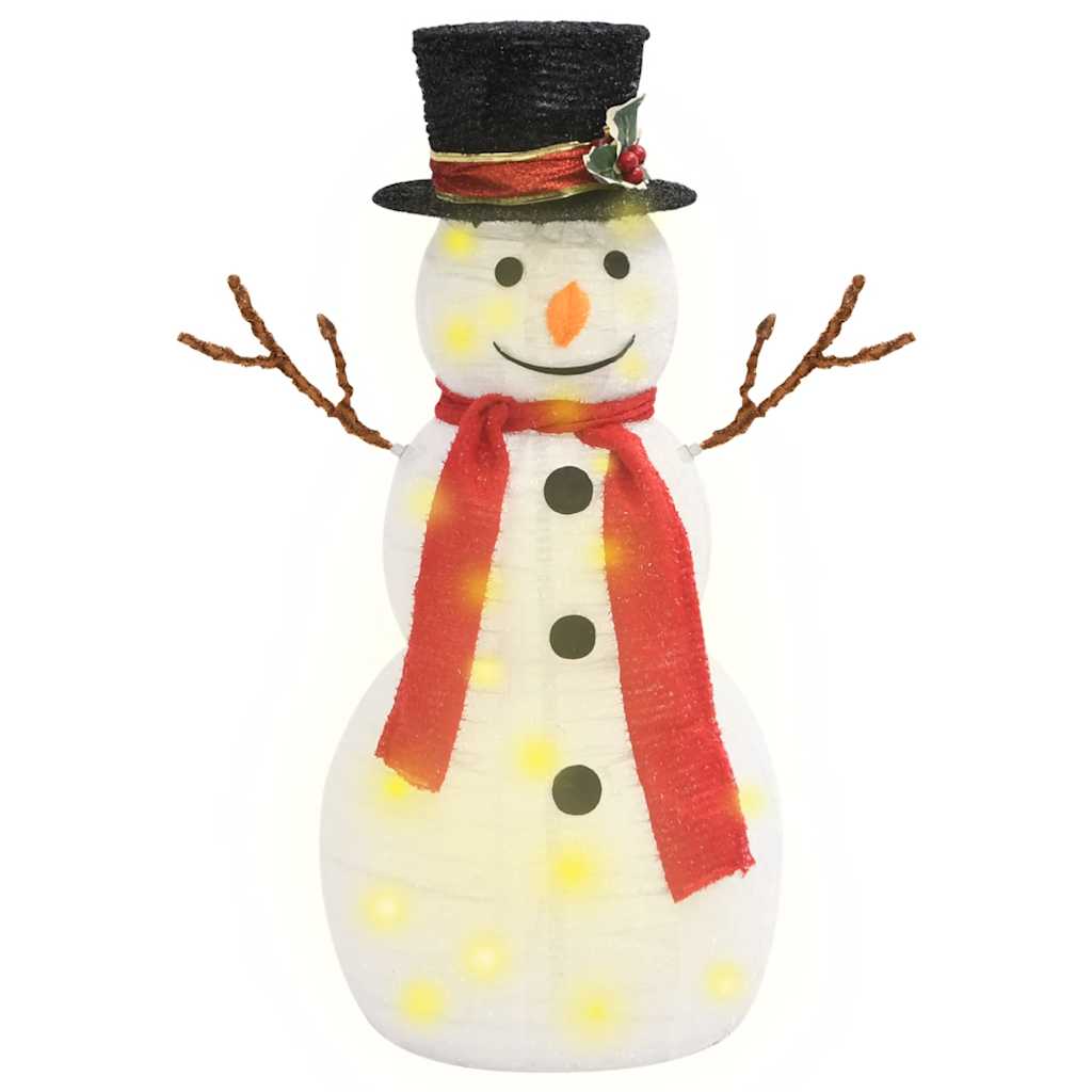 Vidaxx pupazzo di neve decorativo LED 60 cm tessuto di lusso