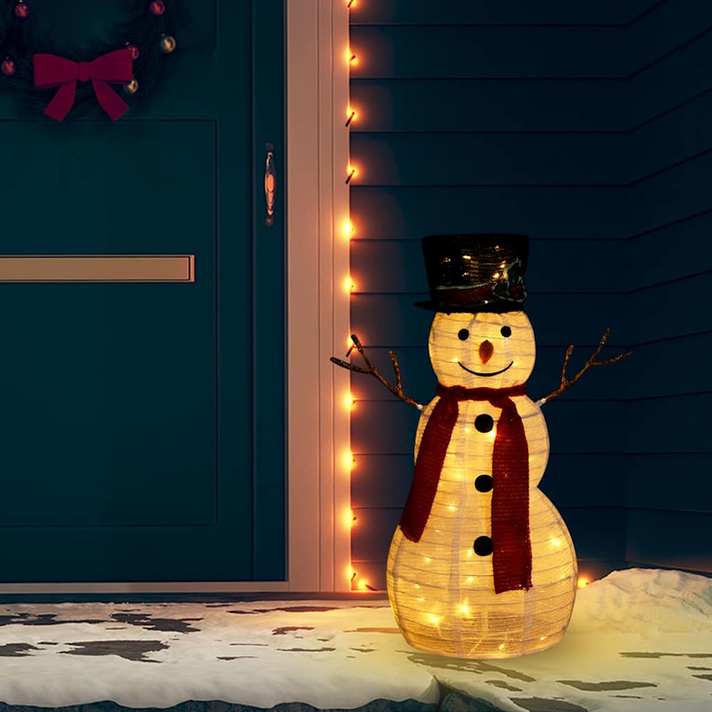 Vidaxx pupazzo di neve decorativo LED 60 cm tessuto di lusso