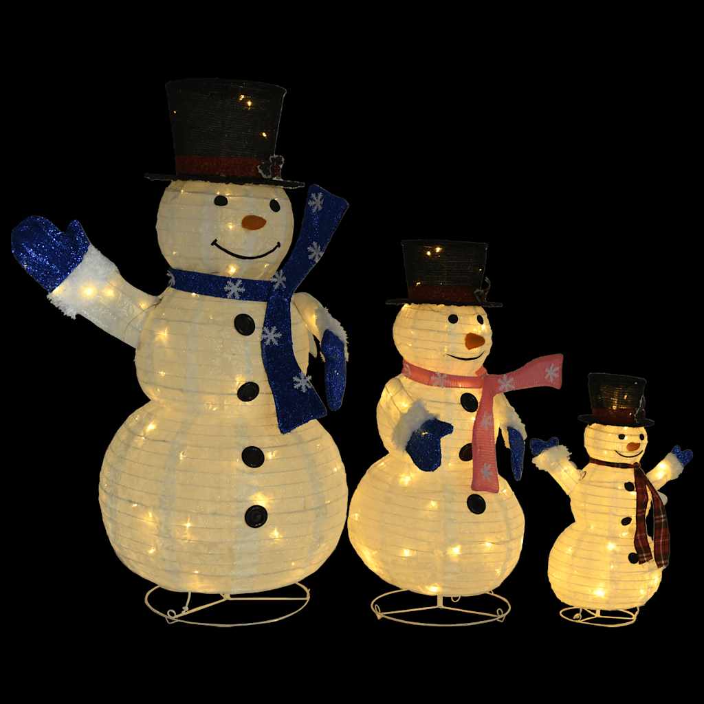 Vidaxl Decorative Snowmen Family Luxury Fabric