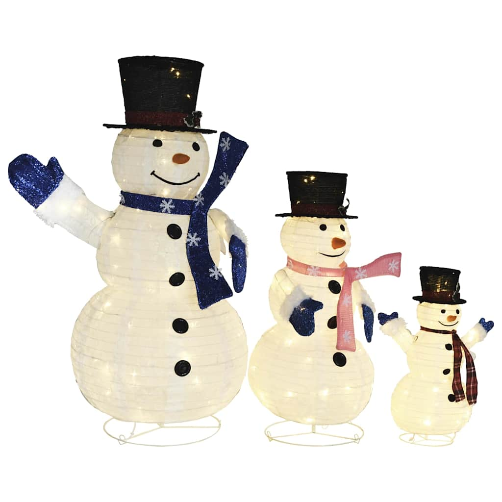 Vidaxl Decorative Snowmen Family Luxury Fabric