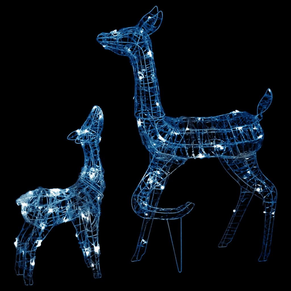 Vidaxl Decoraciones navideñas Familia de renos 160 LED acrílico blanco frío