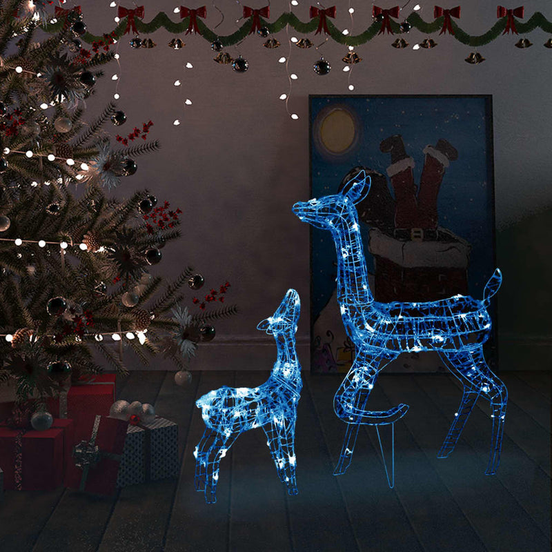 Vidaxl Decorazioni natalizie Famiglia renna 160 LED Acrilico blu