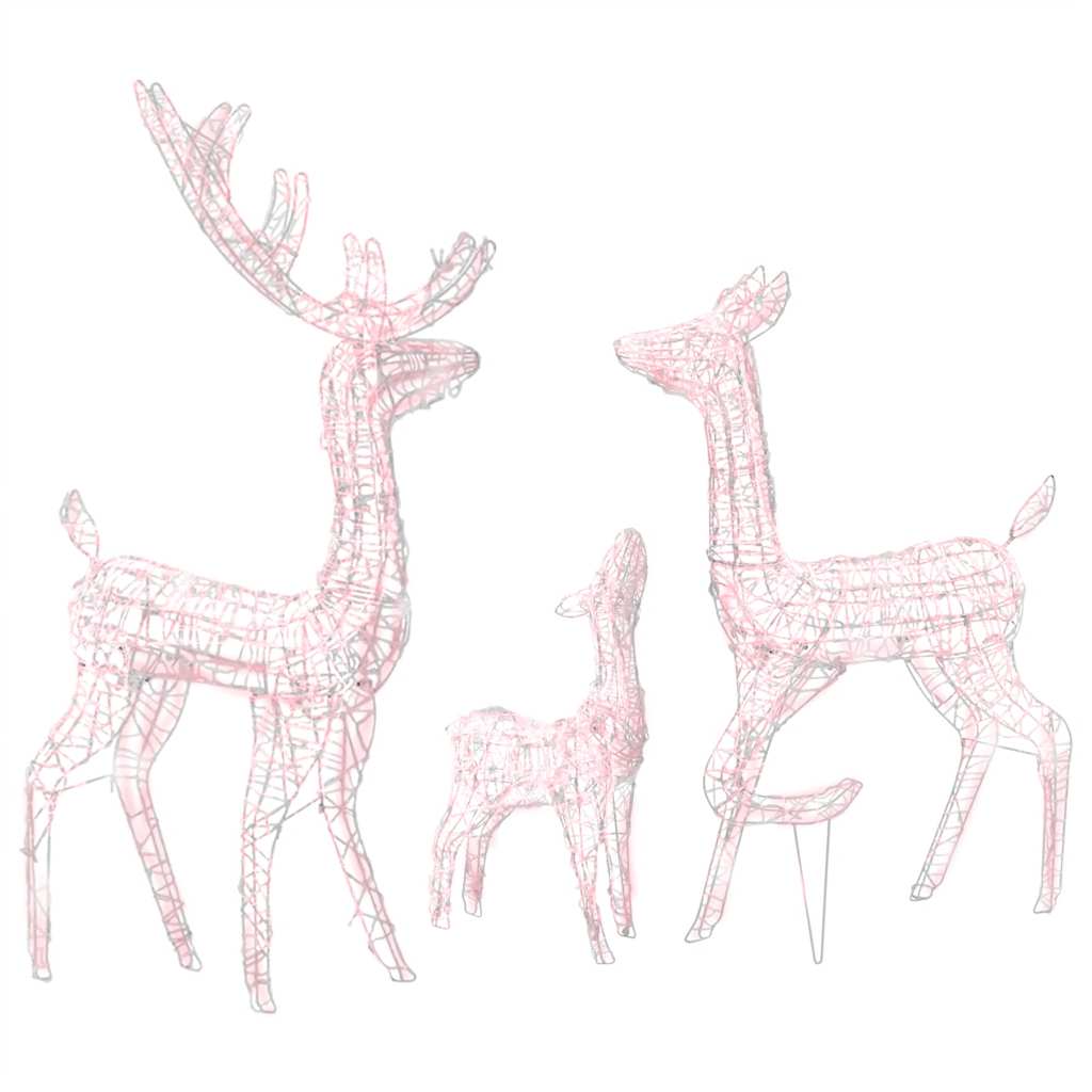 Vidaxl Decoraciones navideñas Familia Reindeer 300 LED ACRYLIC WHITE CALIENTE