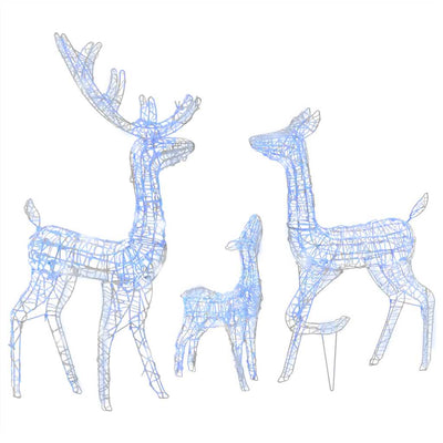 Vidaxl Decoraciones navideñas Familia de renos 300 LED ACRYLIC