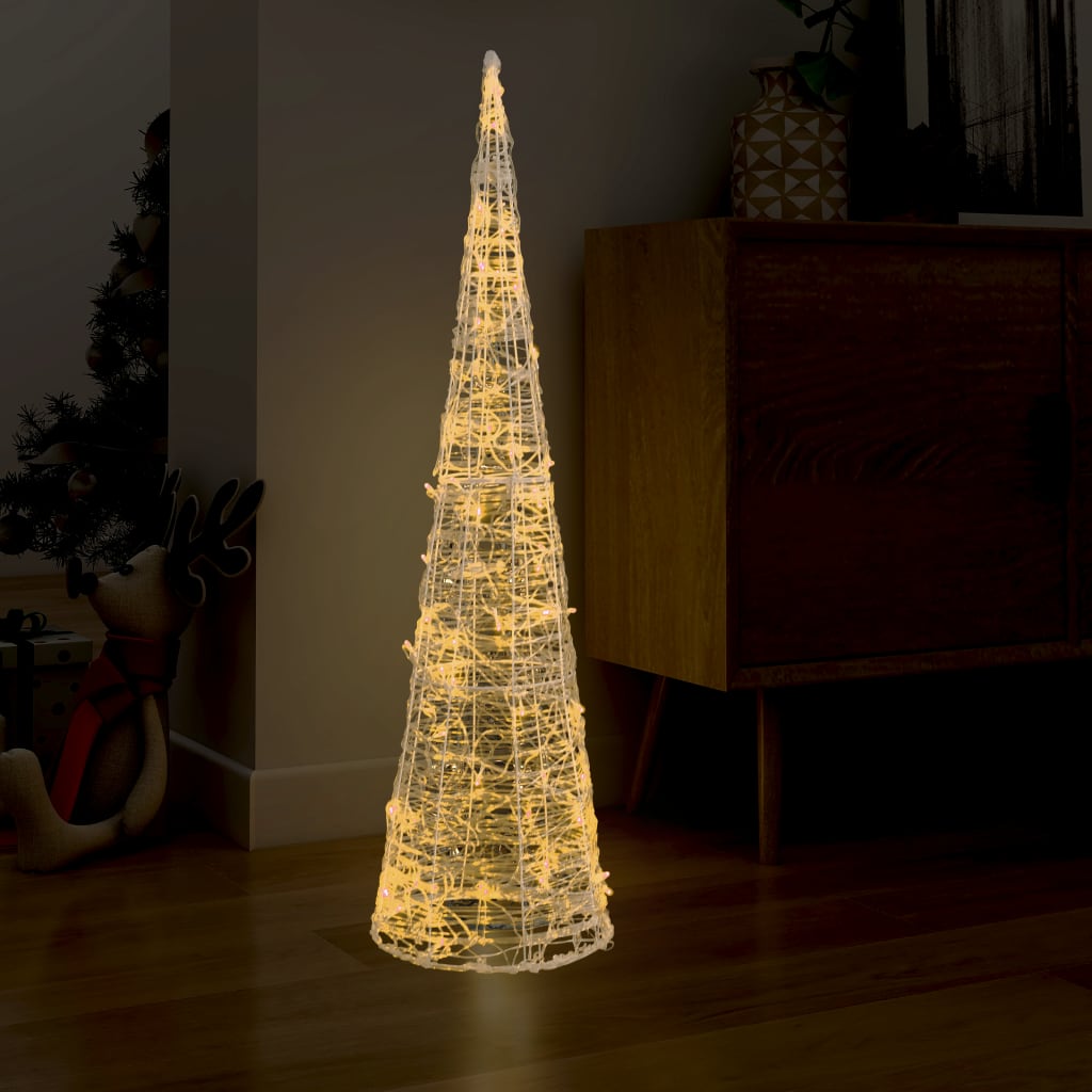 Vidaxl cono chiaro decorativo a LED White caldo 120 cm acrilico
